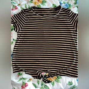 Green, Gold & white striped American Eagle shirt